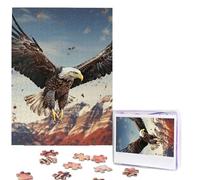 Jigsaw Puzzle 500 Piece An eagle flies over Puzzles for Adults Custom Puzzles from Photos Personalized Picture Wooden Puzzle Gifts for Family Wedding Birthdays Anniversaries