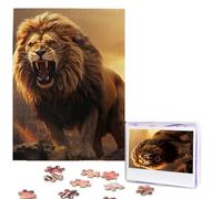 Jigsaw Puzzle 500 Piece Angry Roaring Lion Puzzles for Adults Custom Puzzles from Photos Personalized Picture Wooden Puzzle Gifts for Family Wedding Birthdays Anniversaries