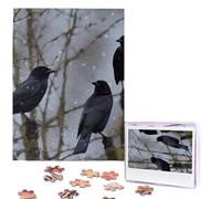 Jigsaw Puzzle 500 Piece Black Crow Birds Puzzles for Adults Custom Puzzles from Photos Personalized Picture Wooden Puzzle Gifts for Family Wedding Birthdays Anniversaries