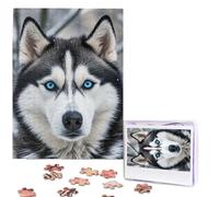Jigsaw Puzzle 500 Piece Blue eyed husky Puzzles for Adults Custom Puzzles from Photos Personalized Picture Wooden Puzzle Gifts for Family Wedding Birthdays Anniversaries