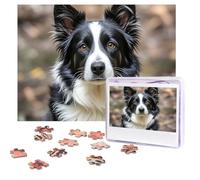 Jigsaw Puzzle 500 Piece Border Collie Puzzles for Adults Custom Puzzles from Photos Personalized Picture Wooden Puzzle Gifts for Family Wedding Birthdays Anniversaries