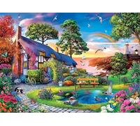 Jigsaw Puzzle 500 piece,Cottage Animal Rainbow Puzzles for Adults,Educational Game Challenge Toy 500 Pieces DIY puzzles Family Decoration puzzle