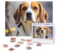 Jigsaw Puzzle 500 Piece Cute Beagle Dog Puzzles for Adults Custom Puzzles from Photos Personalized Picture Wooden Puzzle Gifts for Family Wedding Birthdays Anniversaries