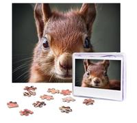 Jigsaw Puzzle 500 Piece Cute Red Squirrel Puzzles for Adults Custom Puzzles from Photos Personalized Picture Wooden Puzzle Gifts for Family Wedding Birthdays Anniversaries