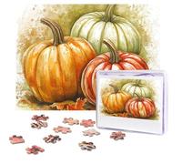 Jigsaw Puzzle 500 Piece Fall Watercolor Pumpkins Puzzles for Adults Custom Puzzles from Photos Personalized Picture Wooden Puzzle Gifts for Family Wedding Birthdays Anniversaries