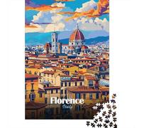 Jigsaw Puzzle 500 Piece for Adults Florence Cityscape Puzzles for Adults Woodenboard Puzzles For Family Fun & Game Night 500pcs (52x38cm)