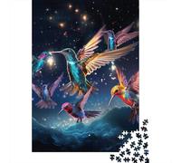 Jigsaw Puzzle 500 Piece for Adults Galactic Hummingbird Puzzles for Adults Woodenboard Puzzles For Family Fun & Game Night 500pcs (52x38cm)