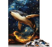Jigsaw Puzzle 500 Piece for Adults Whale in The Stars Puzzles for Adults Woodenboard Puzzles For Family Fun & Game Night 500pcs (52x38cm)