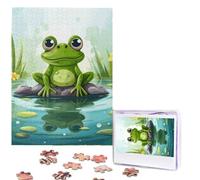 Jigsaw Puzzle 500 Piece Frog in a pond Puzzles for Adults Custom Puzzles from Photos Personalized Picture Wooden Puzzle Gifts for Family Wedding Birthdays Anniversaries