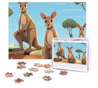 Jigsaw Puzzle 500 Piece Funny for Kangaroo Zoo Puzzles for Adults Custom Puzzles from Photos Personalized Picture Wooden Puzzle Gifts for Family Wedding Birthdays Anniversaries