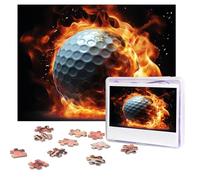 Jigsaw Puzzle 500 Piece Golf ball on fire Puzzles for Adults Custom Puzzles from Photos Personalized Picture Wooden Puzzle Gifts for Family Wedding Birthdays Anniversaries
