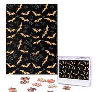 Jigsaw Puzzle 500 Piece Halloween Flying Bats Puzzles for Adults Custom Puzzles from Photos Personalized Picture Wooden Puzzle Gifts for Family Wedding Birthdays Anniversaries