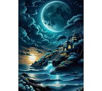 Jigsaw Puzzle 500 piece,Moon Castle Sea Puzzles for Adults,Educational Game Challenge Toy 500 Pieces DIY puzzles Family Decoration puzzle