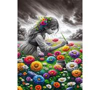Jigsaw Puzzle 500 piece,Painted Girl Flowers Puzzles for Adults,Educational Game Challenge Toy 500 Pieces DIY puzzles Family Decoration puzzle
