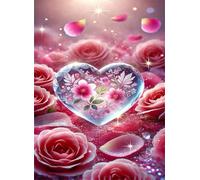 Jigsaw Puzzle 500 piece,Pink Roses Heart Puzzles for Adults,Educational Game Challenge Toy 500 Pieces DIY puzzles Family Decoration puzzle