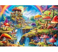 Jigsaw Puzzle 500 piece,Rainbow Mushroom Landscape Puzzles for Adults,Educational Game Challenge Toy 500 Pieces DIY puzzles Family Decoration puzzle