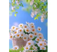 Jigsaw Puzzle 500 piece,White Daisy Basket Puzzles for Adults,Educational Game Challenge Toy 500 Pieces DIY puzzles Family Decoration puzzle