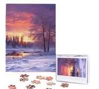 Jigsaw Puzzle 500 Piece Winter landscape Puzzles for Adults Custom Puzzles from Photos Personalized Picture Wooden Puzzle Gifts for Family Wedding Birthdays Anniversaries