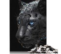 Jigsaw Puzzle 500 Pieces Black Panther with Glitter Square Puzzles for Adults And Wooden Puzzles Home Decoration Puzzle Toys 500pcs (52x38cm)