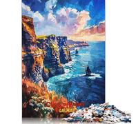 Jigsaw Puzzle 500 Pieces Cliffs of Moher Art Poster Square Puzzles for Adults And Wooden Puzzles Home Decoration Puzzle Toys 500pcs (52x38cm)