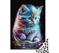 Jigsaw Puzzle 500 Pieces Cute Nebula Kitten Square Puzzles for Adults And Wooden Puzzles Home Decoration Puzzle Toys 500pcs (52x38cm)