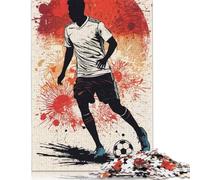 Jigsaw Puzzle 500 Pieces Dynamic Soccer Player Illustration Square Puzzles for Adults And Wooden Puzzles Home Decoration Puzzle Toys 500pcs (52x38cm)