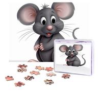 Jigsaw Puzzle 500 Pieces Personalized Wooden Picture from Photos Puzzles Custom Puzzle from Pictures Grey rat Puzzles for Adults Family Birthday Christmas Valentine's Day Gifts