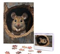Jigsaw Puzzle 500 Pieces Personalized Wooden Picture from Photos Puzzles Custom Puzzle from Pictures Mouse in the Hole Puzzles for Adults Family Birthday Christmas Valentine's Day Gifts