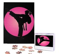 Jigsaw Puzzle 500 Pieces Personalized Wooden Picture from Photos Puzzles Custom Puzzle from Pictures Taekwondo Design Puzzles for Adults Family Birthday Christmas Valentine's Day Gifts