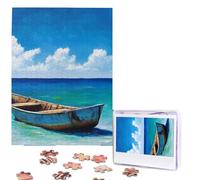 Jigsaw Puzzle 500 Pieces Personalized Wooden Picture from Photos Puzzles Custom Puzzle from Pictures Boat on The Ocean Puzzles for Adults Family Birthday Christmas Valentine's Day Gifts
