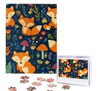 Jigsaw Puzzle 500 Pieces Personalized Wooden Picture from Photos Puzzles Custom Puzzle from Pictures Cute Animal Fox Flower Puzzles for Adults Family Birthday Christmas Valentine's Day Gifts