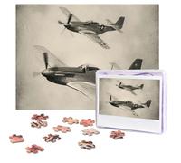 Jigsaw Puzzle 500 Pieces Personalized Wooden Picture from Photos Puzzles Custom Puzzle from Pictures World War 2 Aircraft Airplane Puzzles for Adults Family Birthday Christmas Valentine's Day Gifts