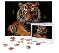 Jigsaw Puzzle 500 Pieces Personalized Wooden Picture from Photos Puzzles Custom Puzzle from Pictures With tiger and paws Puzzles for Adults Family Birthday Christmas Valentine's Day Gifts