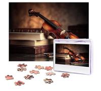 Jigsaw Puzzle 500 Pieces Personalized Wooden Picture from Photos Puzzles Custom Puzzle from Pictures Music Art Violin Puzzles for Adults Family Birthday Christmas Valentine's Day Gifts