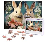 Jigsaw Puzzle 500 Pieces Personalized Wooden Picture from Photos Puzzles Custom Puzzle from Pictures Easter bunny Puzzles for Adults Family Birthday Christmas Valentine's Day Gifts