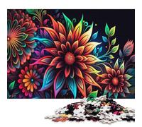 Jigsaw Puzzle 500 Pieces Psychedelic Flower Square Puzzles for Adults And Wooden Puzzles Home Decoration Puzzle Toys 500pcs (52x38cm)