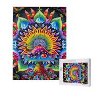 Jigsaw Puzzle 500 Pieces Puzzles for Adults, Abstract Mushroom Colorful Mandala Printed Game Jigsaw Puzzles for Home Wall Decor Gifts, 15 x 20.4 Inch