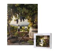 Jigsaw Puzzle 500 Pieces Puzzles for Adults, farmhouse red wine Printed Game Jigsaw Puzzles for Home Wall Decor Gifts, 15 x 20.4 Inch
