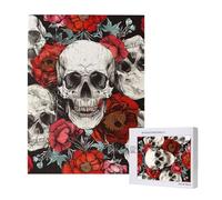 Jigsaw Puzzle 500 Pieces Puzzles for Adults, Halloween Skull Printed Game Jigsaw Puzzles for Home Wall Decor Gifts, 15 x 20.4 Inch