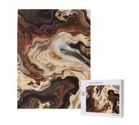 Jigsaw Puzzle 500 Pieces Puzzles for Adults, Marble Mixed Brown Printed Game Jigsaw Puzzles for Home Wall Decor Gifts, 15 x 20.4 Inch