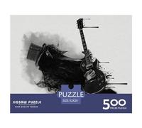 Jigsaw Puzzle 500 Pieces Rock Pop Elements Music Guitar Art Poster Square Puzzles for Adults And Wooden Puzzles Home Decoration Puzzle Toys 500pcs (52x38cm)