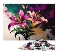 Jigsaw Puzzle 500 Pieces Watercolor Flower Square Puzzles for Adults And Wooden Puzzles Home Decoration Puzzle Toys 500pcs (52x38cm)