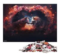 Jigsaw Puzzle 500 Pieces Wolf Couple in Love Square Puzzles for Adults And Wooden Puzzles Home Decoration Puzzle Toys 500pcs (52x38cm)