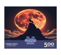 Jigsaw Puzzle 500 Pieces Wolf Howling Square Puzzles for Adults And Wooden Puzzles Home Decoration Puzzle Toys 500pcs (52x38cm)