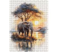 Jigsaw Puzzle 5000 Piece, Animal Elephant Puzzles for Adults 5000, Jigsaw Puzzle Games Classic Educational, Wooden Puzzles, The Impossible Challenge, for Home Wall Decoration Gift BXHZW1-233
