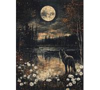 Jigsaw Puzzle 5000 Piece, Chrysanthemum Moon Puzzles for Adults 5000, Jigsaw Puzzle Games Classic Educational, Wooden Puzzles, The Impossible Challenge, for Home Wall Decoration Gift BXHZW1-533