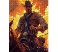 Jigsaw Puzzle 5000 Piece, Cowboy Man Puzzles for Adults 5000, Jigsaw Puzzle Games Classic Educational, Wooden Puzzles, The Impossible Challenge, for Home Wall Decoration Gift BXHZW1-730