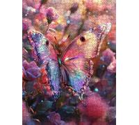 Jigsaw Puzzle 5000 Piece, Crystal Butterfly Puzzles for Adults 5000, Jigsaw Puzzle Games Classic Educational, Wooden Puzzles, The Impossible Challenge, for Home Wall Decoration Gift BXHZW1-854