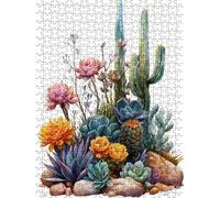Jigsaw Puzzle 5000 Piece, Flower Cactus Puzzles for Adults 5000, Jigsaw Puzzle Games Classic Educational, Wooden Puzzles, The Impossible Challenge, for Home Wall Decoration Gift BXHZW1-428