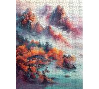Jigsaw Puzzle 5000 Piece, Forest Fog Puzzles for Adults 5000, Jigsaw Puzzle Games Classic Educational, Wooden Puzzles, The Impossible Challenge, for Home Wall Decoration Gift BXHZW1-806